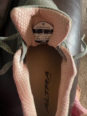 Altra Women's Olive Green & Light Pink Trail Sneakers